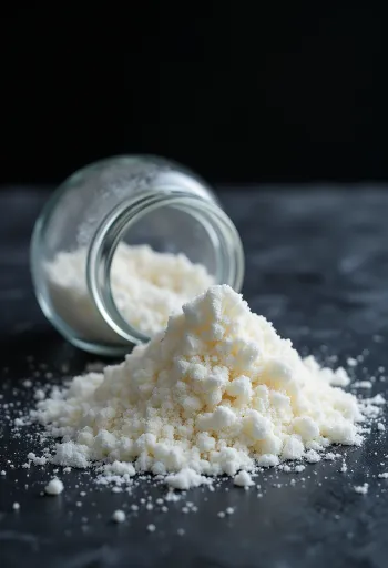 Agar-agar pulver i glasskrukke og på skje