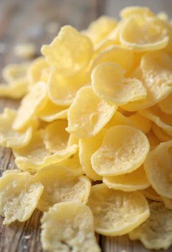 Potetflak som kjøkkeningrediens i skål, drysset med treskje