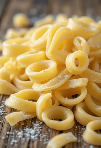 Nykuvet Csusza-pasta på treoverflate, uten pynt