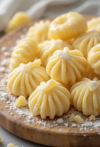 Rå gnocchi på melet trebord
