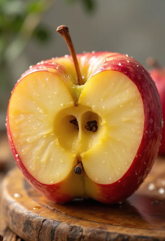 Friske Honeycrisp epler og båter på skjærebrett