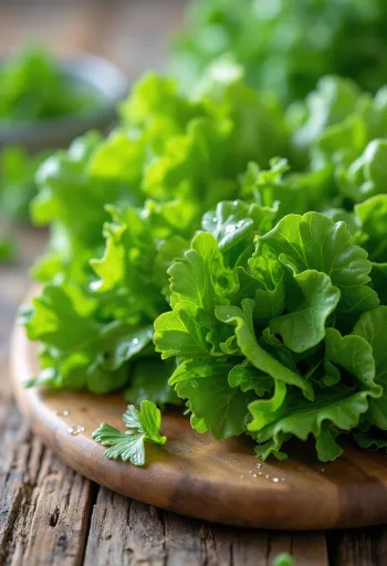 Frisk feltsalat (vårsalat) med grønne blader på skjærebrett