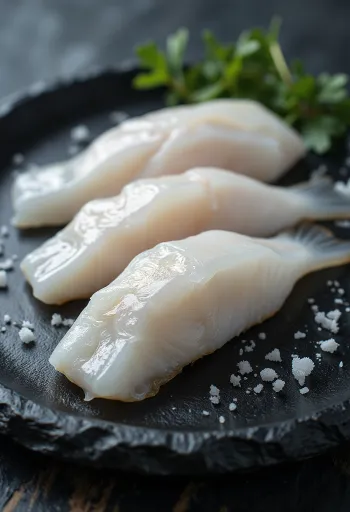 Bilde av Alaska pollock-filet på et skjærebrett