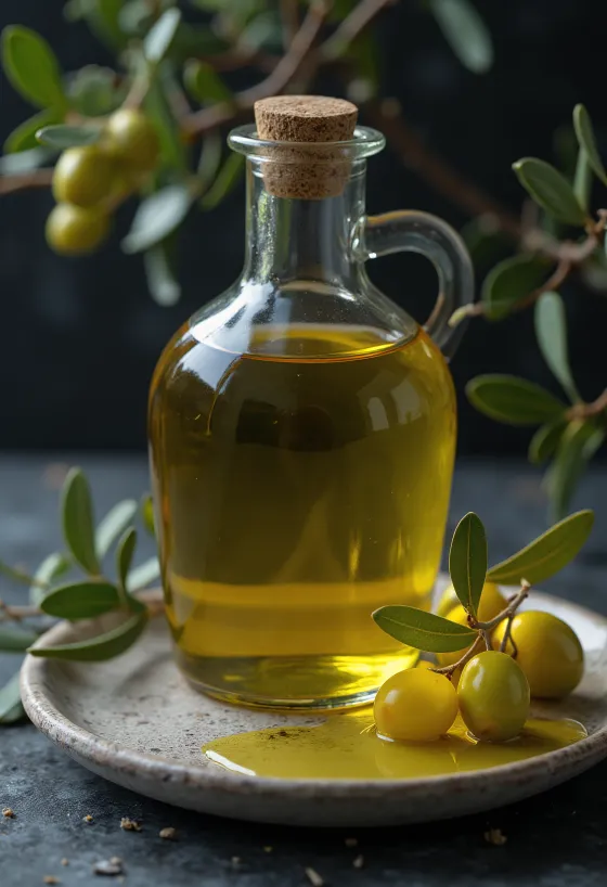 Pomace olivenolje i glasskål