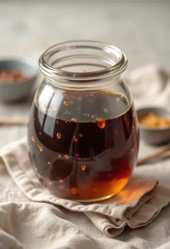 Tamarisaus i keramikkskål, omgitt av fermenterte soyabønner og havsalt på rustikk treoverflate