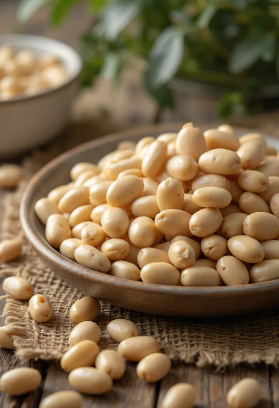 Tørkede tarwi-bønner (andeslupin) med naturlig farge