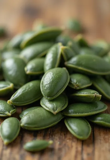 Gresskarkjerner med og uten skall i treskåler