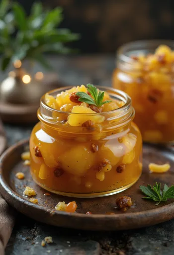 Søt og syrlig ananaschutney servert