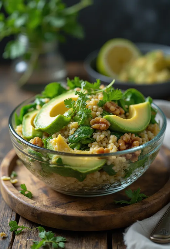 Quinoa Buddha bowl med lime og spinat