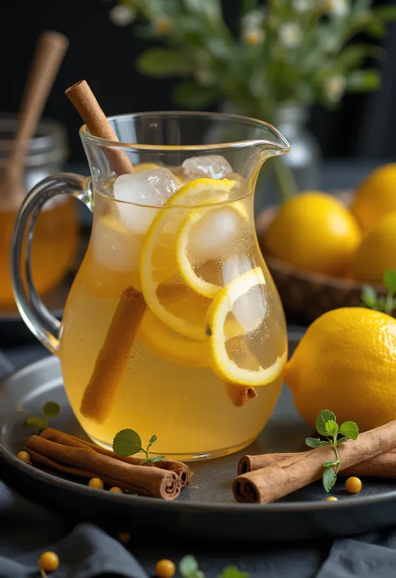 Honning- og sitroncider servert