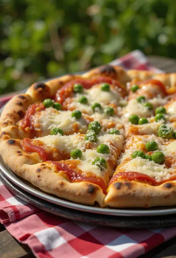 Pizza ai Piselli med grønne erter og ost