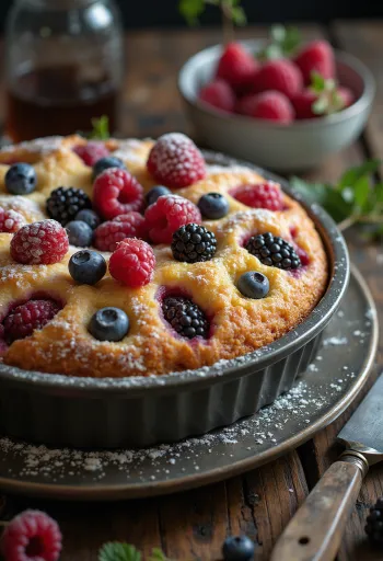 Skogsbærkake servert