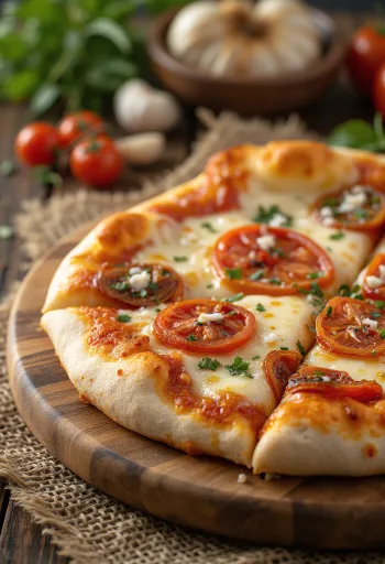 Pizza ai Pomodori Secchi med soltørkede tomater og ost
