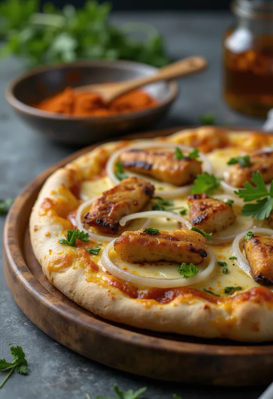 Pizza Ghanaian Style servert