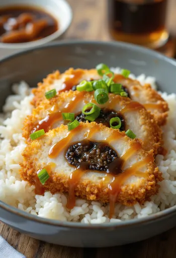 Katsudon med hvitløks- og misofyll servert fersk