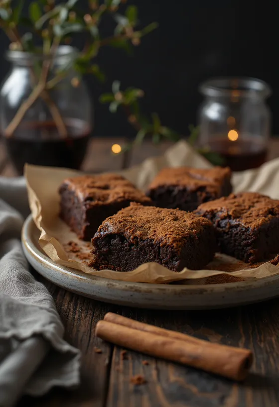 Brownies med kanel servert