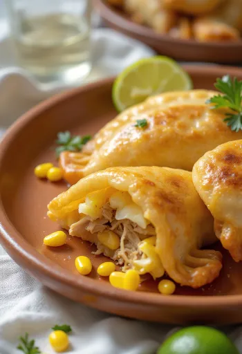 Chilensk empanada de choclo fylt med fersk mais og kylling