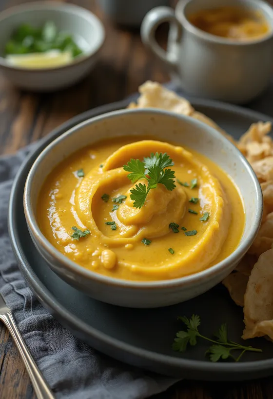 Korma-currysaus servert med ris