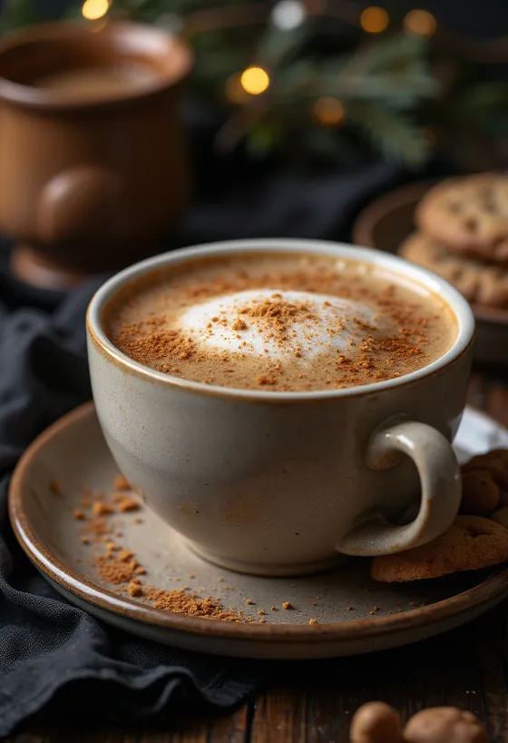 Pepperkake-latte servert fersk