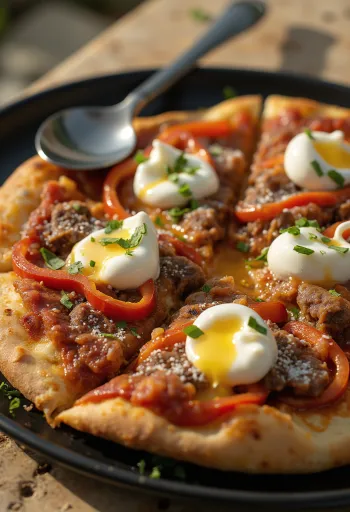 Pizza Iskender servert