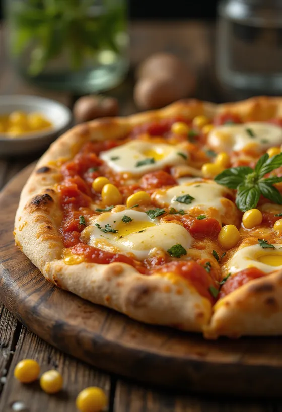 Pizza al Mais med mais og ost