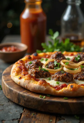 Pizza Kenyan Nyama Choma servert
