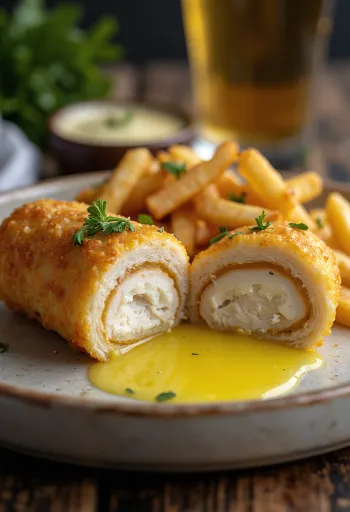 Chicken Kiev stekt gyllenbrun