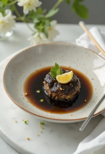 Ponzusaus servert ved siden av sashimi