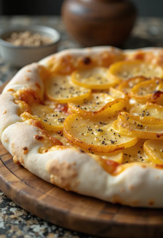 Pizza al Patate med poteter og ost