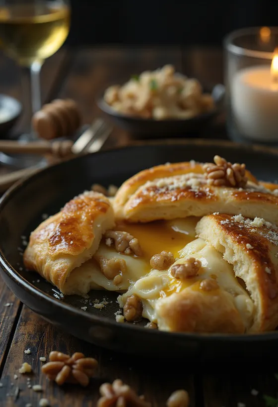 Calzone med gorgonzola stekt gyllenbrun