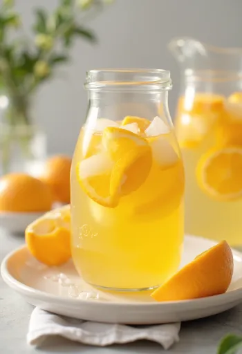 Appelsinlimonade servert i glass