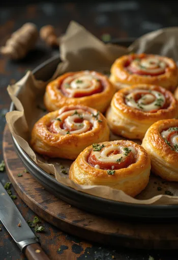 Nystekte pizzasnurrer fylt med smeltet ost og tomatsaus, servert på en tallerken.