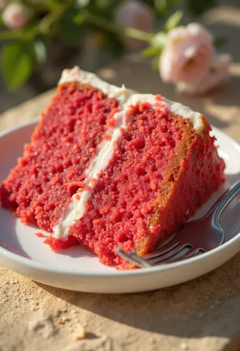 Red velvet kake med kremete lag