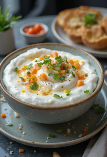 Yoghurt- og agurkdressing med dill servert