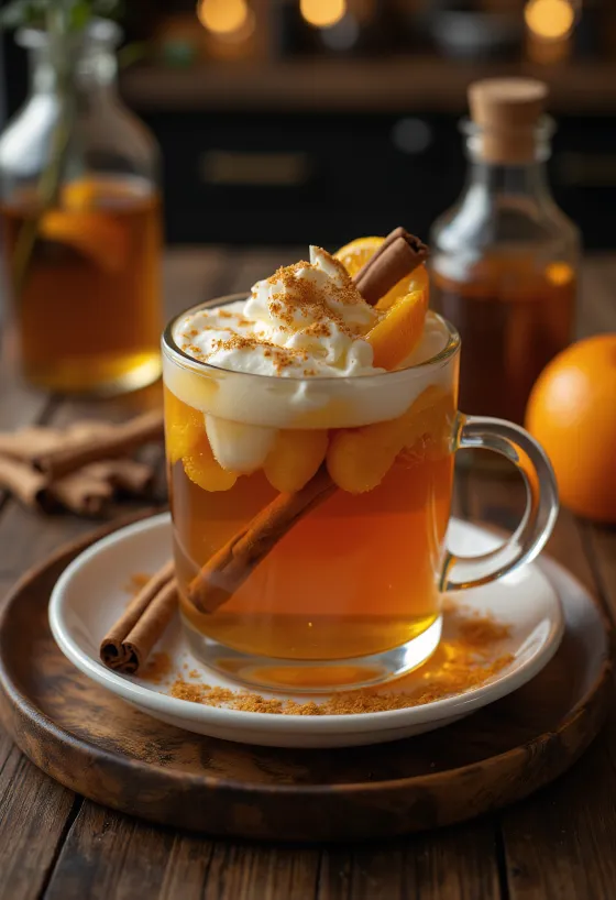 Appelsin- og kanelcider servert i glass