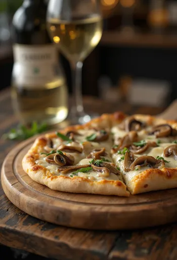 Pizza ai Porcini med fersk steinsopp og mozzarella