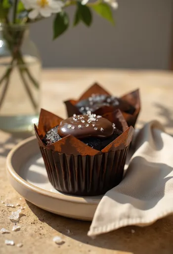 Glutenfrie sjokoladecupcakes servert