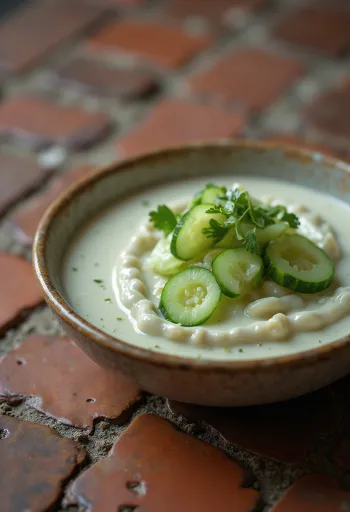 Agurksaus med dill servert