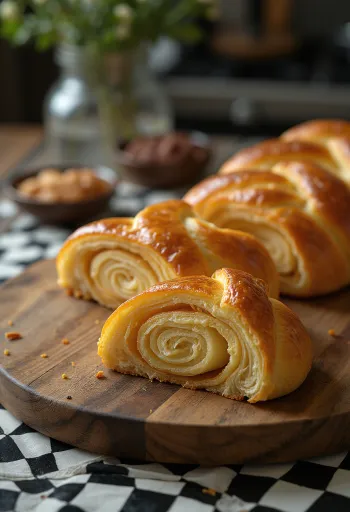 Nyverstekt flettebrød med marsipan