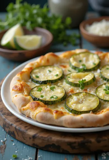 Pizza al Zucchini med squash og ost