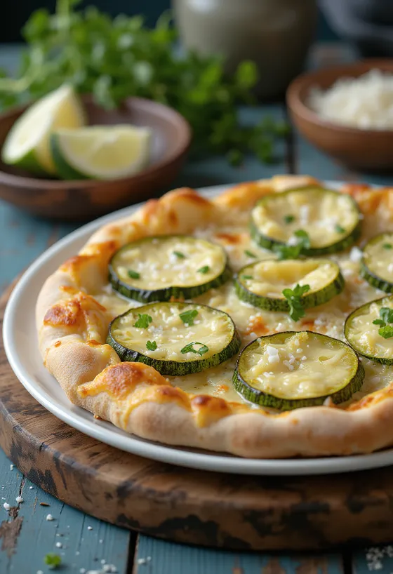 Pizza al Zucchini med squash og ost