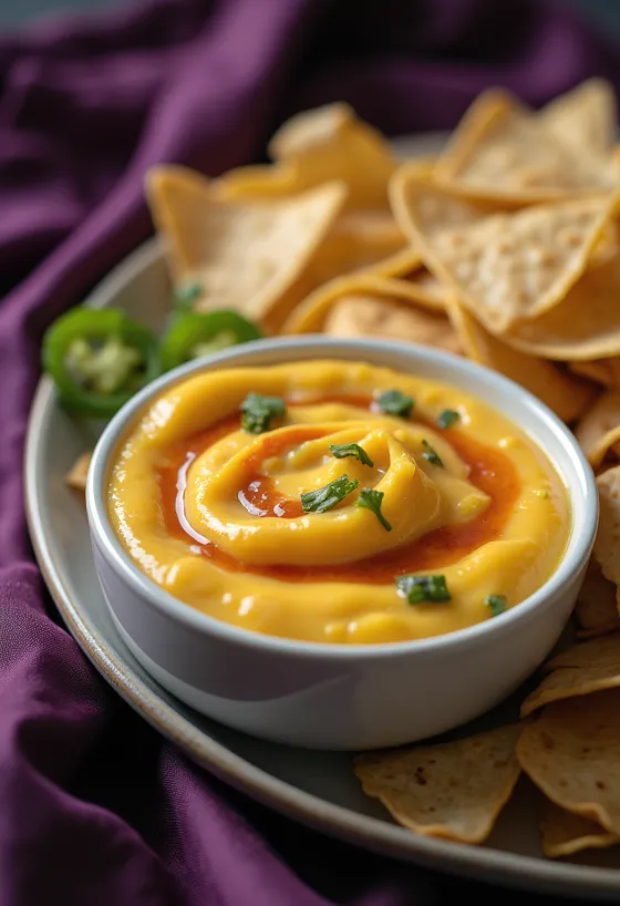 BBQ saus med jalapeño og cheddar servert