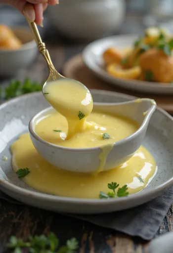 Smørsaus med dill og sitron servert