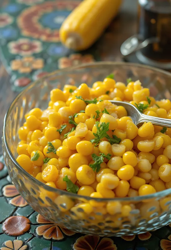 Frisk maissalat med sprø grønnsaker og kremet dressing