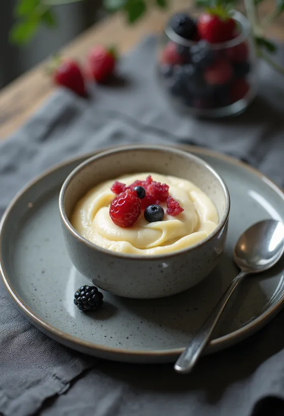 Panna cotta med mascarpone i glass