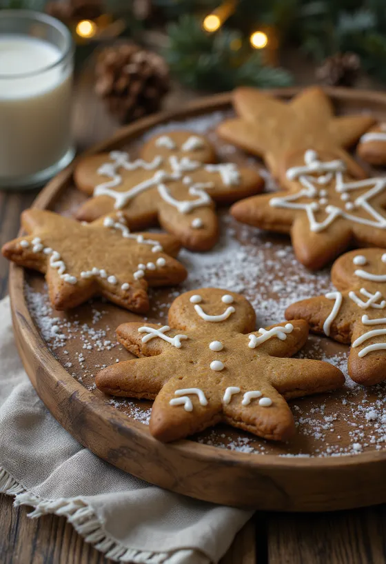 Pepperkakefigurer servert med dekorasjon