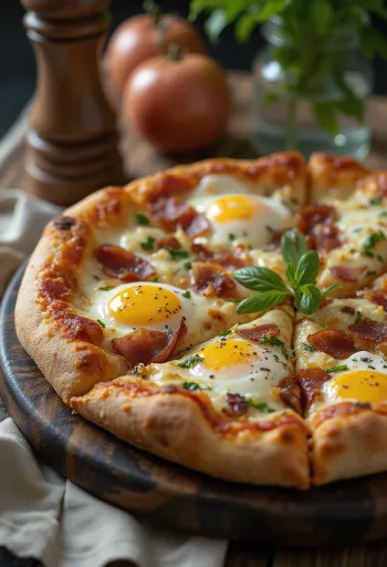 Pizza Rustica Abruzzese med bacon, egg og pecorino-ost