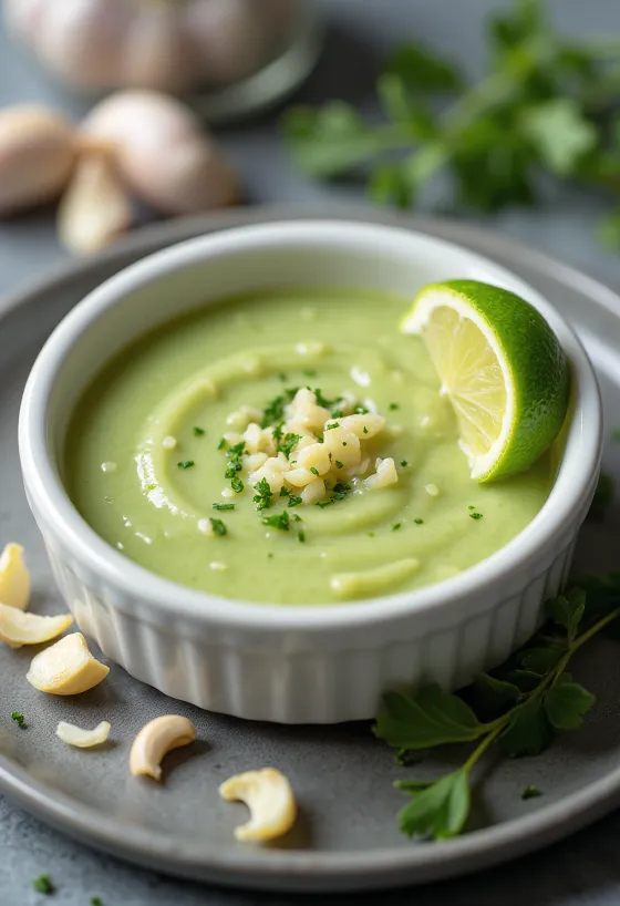 Hvitløks- og rosmarinmarinade med lime servert