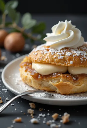 Kastanjekremkake servert