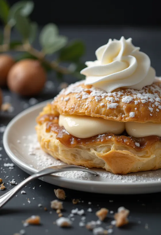 Kastanjekremkake servert